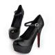 Black Patent Glitters Platforms High Stiletto Heels Bridal Mary Jane Shoes Mary Jane Zvoof