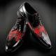 Black Red Checkers Tartan Wingtip Lace Up Mens Oxfords Shoes Oxfords Zvoof