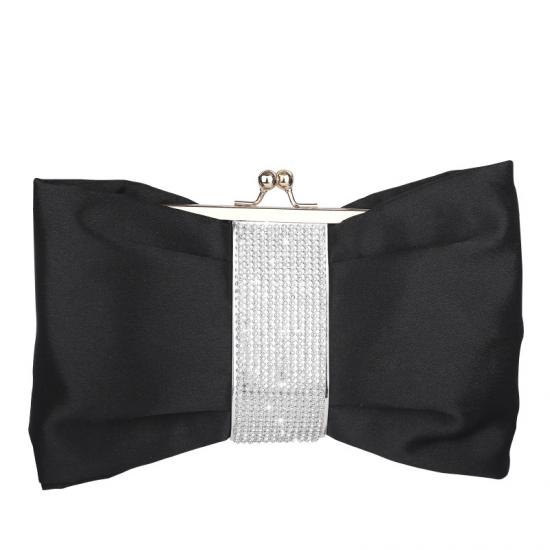 Crawford Black Glitter Bow Clutch Bag – ALEXANDRAKING