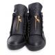 Black Skull Gold Zipper High Top Punk Rock Mens Sneakers Shoes Sneakers Zvoof