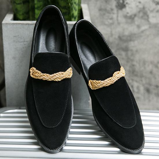 Black Dapper Loafers Flats Dress Shoes ...