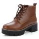 Brown Cleated Sole Punk Rock Military Combat Womens Boots Shoes Boots Zvoof