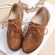 Brown Womens Lace Up Vintage Old School Baroque Oxfords Shoes Oxfords Zvoof