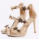 Gold Rhinestones Stars Straps Sexy High Stiletto Heels Sandals Shoes Sandals Zvoof