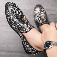 Grey Leopard Tassels Mens Loafers Prom Flats Dress Shoes