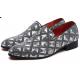 SIlver Checkers Sequins Bling Bling Mens Loafers Prom Flats Dress Shoes Loafers Zvoof