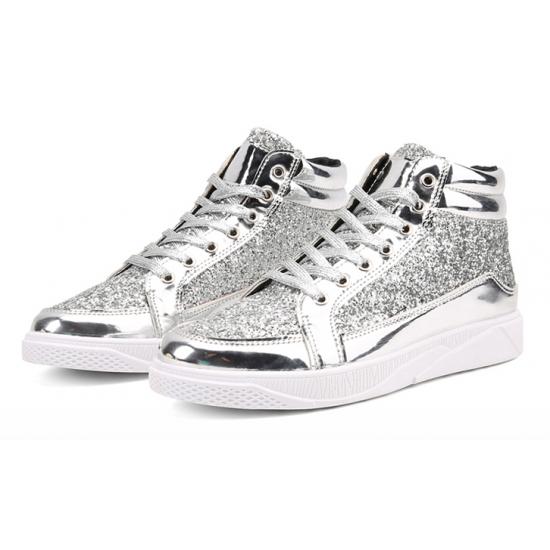 Metallic Silver Sneakers