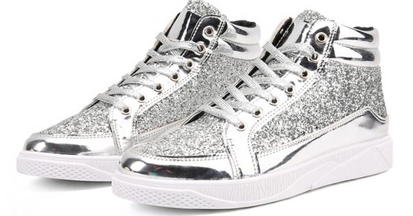 Mens metallic silver sneakers online