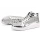 Silver Metallic Glitters High Top Punk Rock Mens Sneakers Shoes Sneakers Zvoof