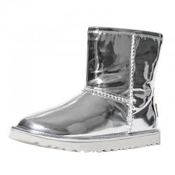 Silver Metallic Shiny Glossy Mirror Eskimo Yeti Snow Boots Shoes