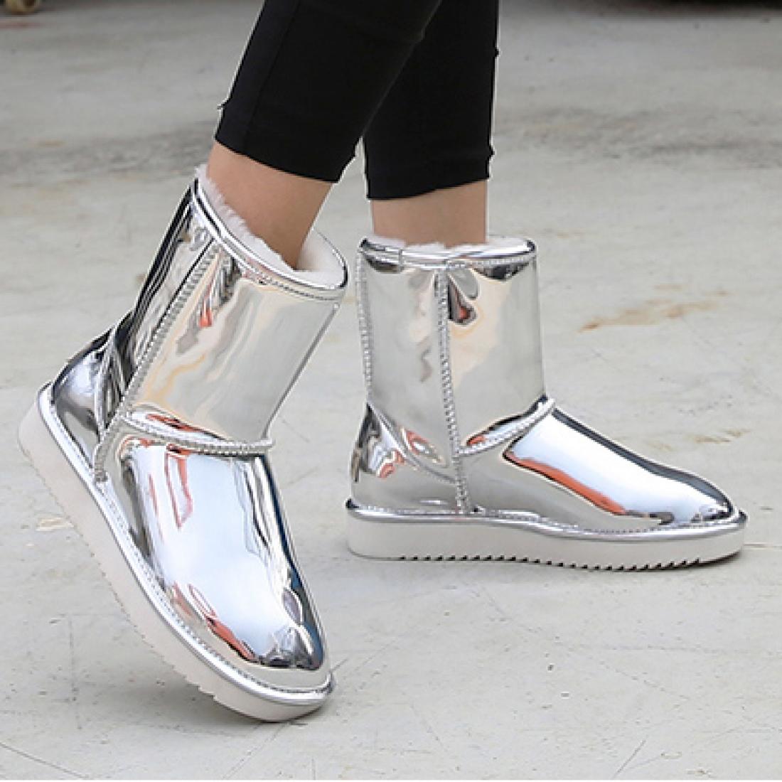 Silver Metallic Shiny Glossy Mirror Eskimo Yeti Snow Boots ...