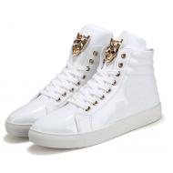 White Patent Gold Hero High Top Punk Rock Mens Sneakers Shoes