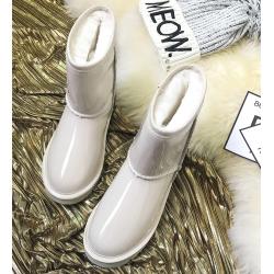 White Patent Shiny Glossy Mirror Eskimo Yeti Snow Boots Shoes