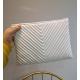 White Quilted V Embossed Oversize Envelops Rectangular Evening Clutch Purses Bag Clutches Zvoof