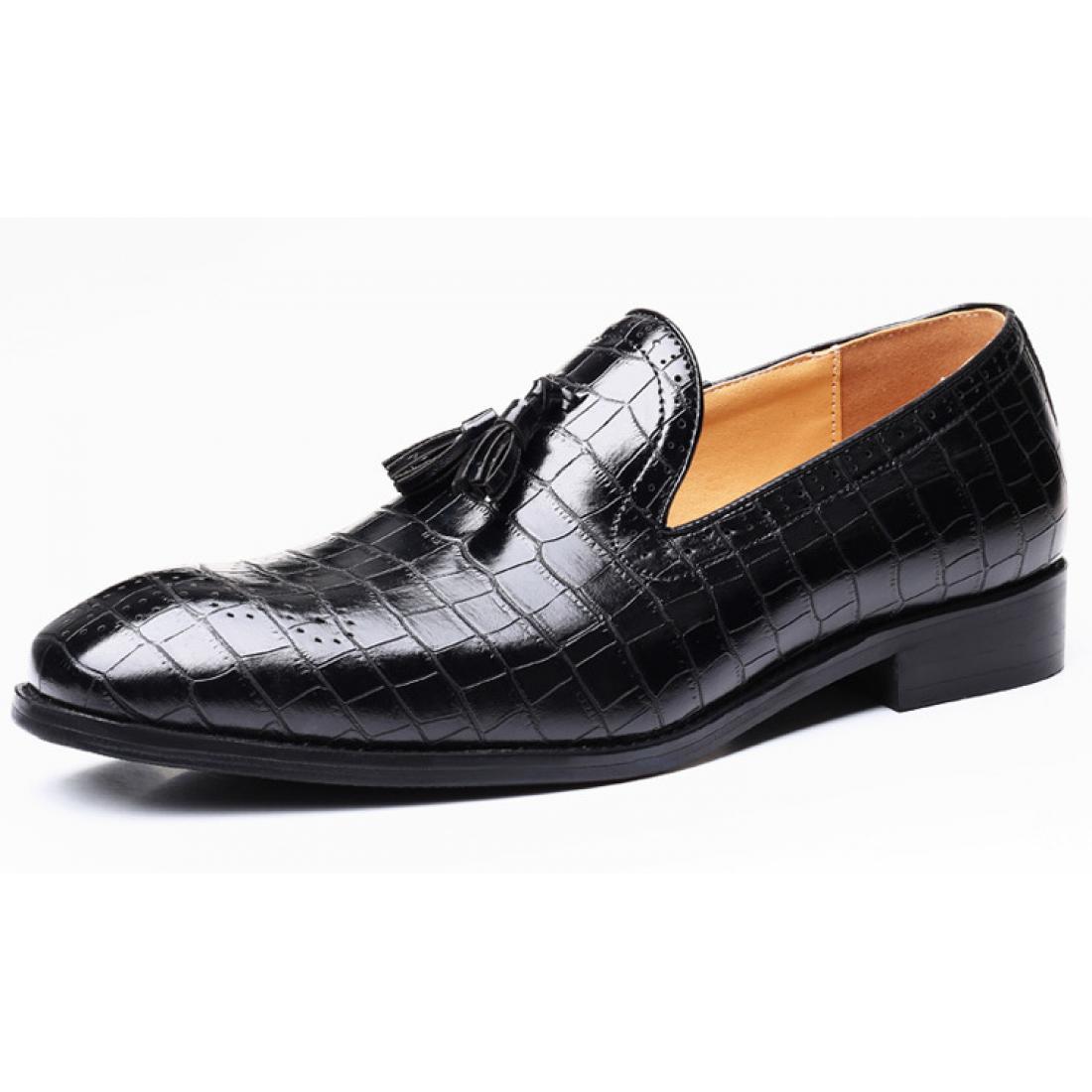 Black Croc Slip On Patent Prom Mens Loafers Dress Shoes ...