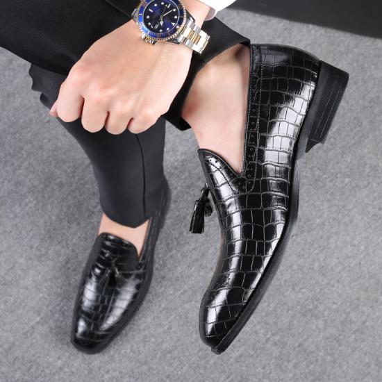 Black Croc Slip On Patent Prom Mens Loafers Dress Shoes ...