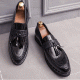 Black Patent Glitters Tassels Mens Loafers Flats Dress Shoes Loafers Zvoof