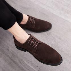 Brown Suede Mens Business Prom Oxfords Flats Dress Shoes