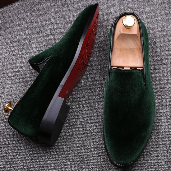 dårligt rapport lammelse Green Velvet Prom Business Mens Loafers Dress Shoes Loafers