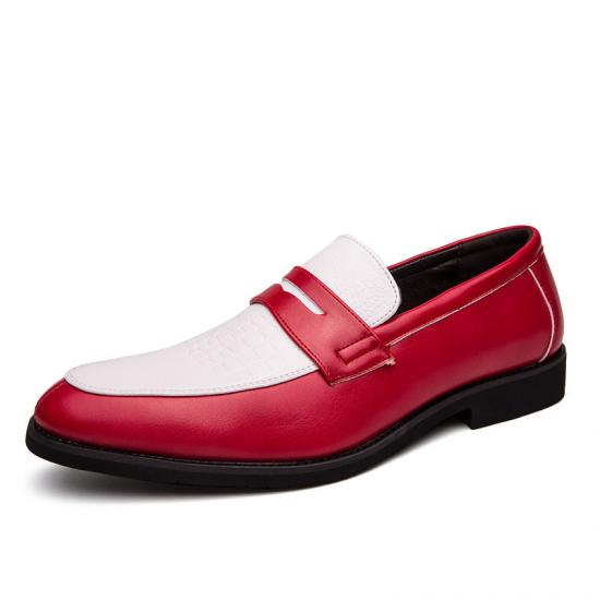 Red White Mens Loafers Business Prom Flats Dress Shoes Loafers Zvoof