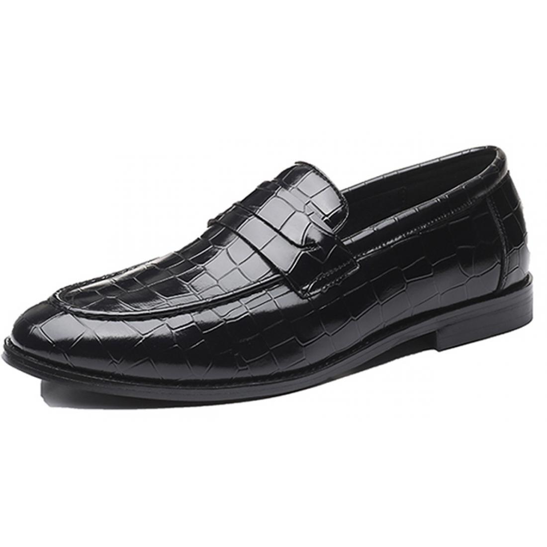 Black Croc Slip On Patent Prom Mens Loafers Dress Shoes ...
