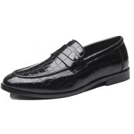 Black Croc Slip On Patent Prom Mens Loafers Dress Shoes