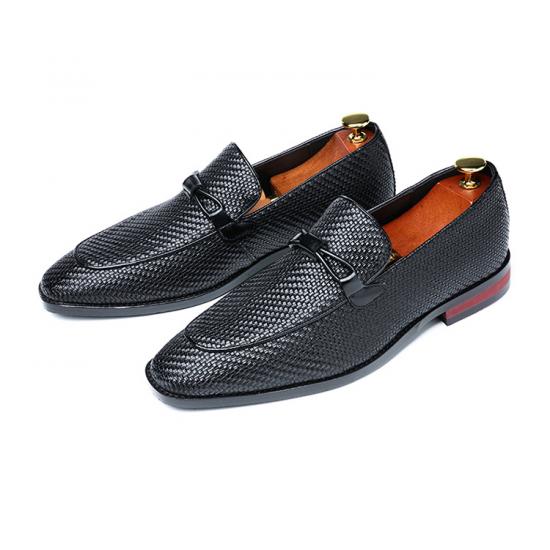 Black Embossed Pattern Mens Business Prom Loafers Dress Shoes Loafers Zvoof