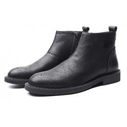 Black Mens Baroque Vintage Chelsea Ankle Boots Shoes