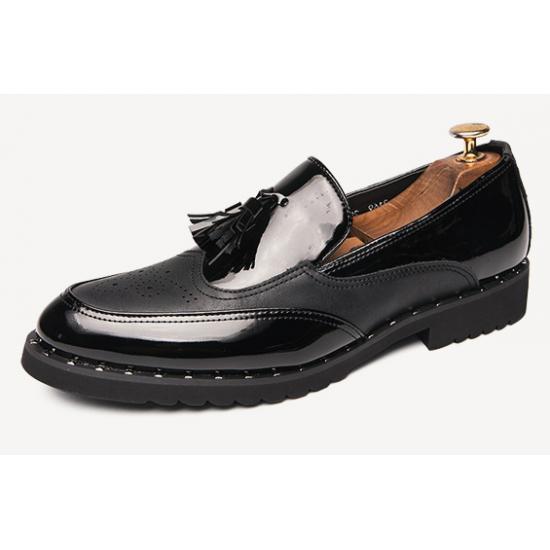 Black Patent Wingtip Tassels Mens Loafers Flats Dress Shoes Loafers Zvoof