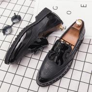 Black Patent Wingtip Tassels Mens Loafers Flats Dress Shoes