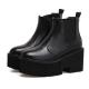 Black Platforms Sole Heels Chelsea Ankle Boots Platforms Zvoof