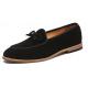 Black Suede Bow Dapper Mens Prom Loafers Dress Shoes Loafers Zvoof