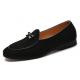 Black Suede Mini Bow Dapper Mens Loafers Prom Dress Shoes Loafers Zvoof