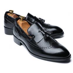 Black Tassels Baroque Mens Business Prom Loafers Dress Shoes