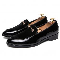 Black Velvet Gold Horsebit Mens Prom Loafers Dress Shoes