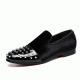Black Velvet Spikes Studs Dapper Mens Loafers Dress Shoes Loafers Zvoof