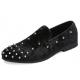 Black Velvet Spikes Studs Dapper Mens Prom Loafers Dress Shoes Loafers Zvoof