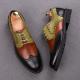 Brown Green Baroque Wingtip Lace Up Mens Oxfords Shoes Oxfords Zvoof