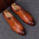 Brown Knitted Lace Up Pointed Mens Oxfords Dress Shoes Oxfords Zvoof