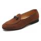 Brown Suede Mini Bow Dapper Mens Loafers Prom Dress Shoes Loafers Zvoof