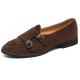 Brown Suede Monk Strap Dapper Mens Loafers Flats Dress Shoes Loafers Zvoof