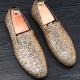 Gold Giltters Bling Bling Dapper Mens Loafers Prom Dress Shoes Loafers Zvoof