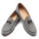 Grey Suede Mini Bow Dapper Mens Loafers Prom Dress Shoes Loafers Zvoof