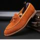 Orange Brown Suede Bow Dapper Mens Prom Loafers Dress Shoes Loafers Zvoof