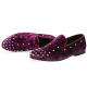 Purple Velvet Spikes Studs Dapper Mens Prom Loafers Dress Shoes Loafers Zvoof