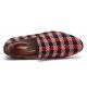 Red Black Checkers Plaid Casual Prom Loafers Dress Shoes Loafers Zvoof