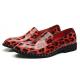 Red Black Patent Leopard Spikes Mens Loafers Dress Shoes Loafers Zvoof