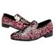 Red Silver Sequins Velvet Prom Loafers Dress Shoes Loafers Zvoof