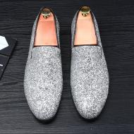 Silver Giltters Bling Bling Dapper Mens Loafers Prom Dress Shoes
