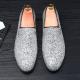 Silver Giltters Bling Bling Dapper Mens Loafers Prom Dress Shoes Loafers Zvoof